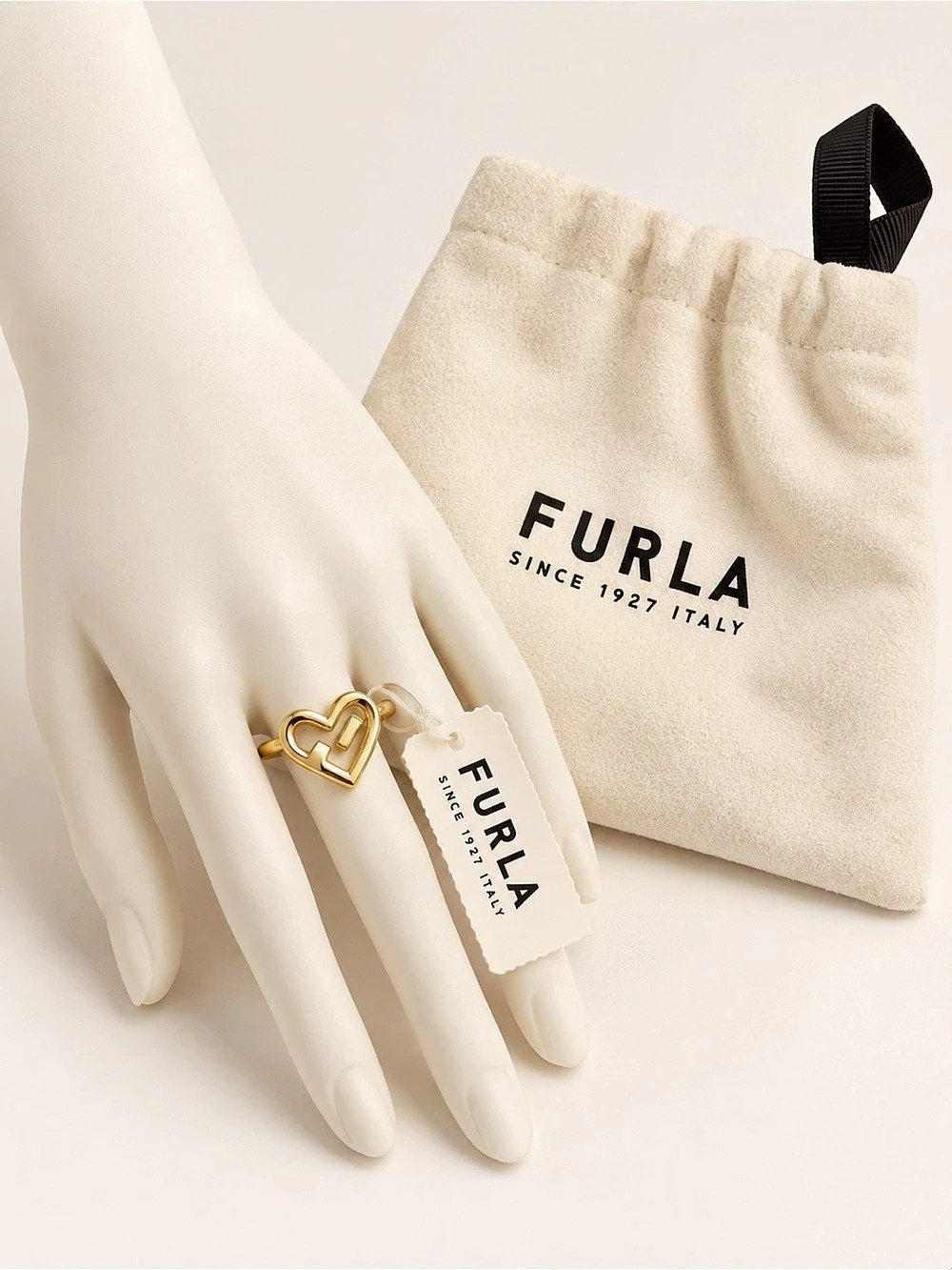 Furla Heart Ring in Gold Size Large NWT sz7